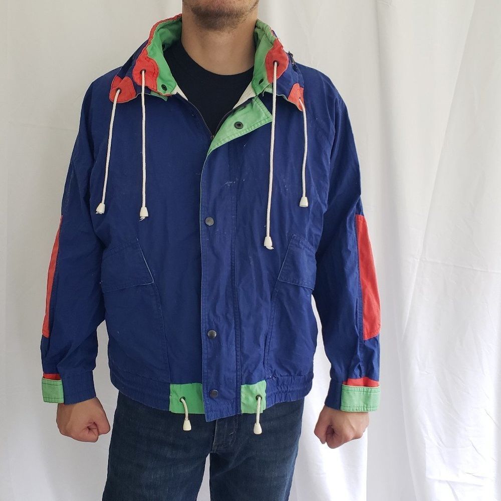 80s/90s Blue Cotton Windbreaker